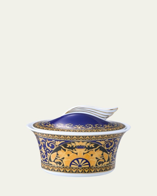 Medusa Blue Covered Sugar Bowl